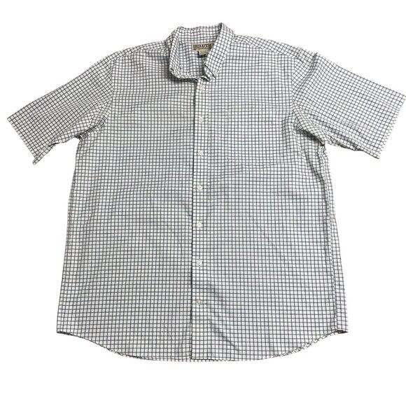 DULUTH TRADING CO SHIRT BLUE CHECK BUTTON UP MENS XL TALL 100% COTTON CASUAL - Picture 1 of 8
